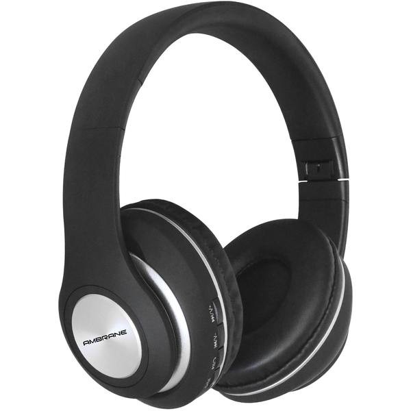 Ambrane WH-83 Over The Ear Bluetooth Headphones with Wireless FM, Aux & SD Card Support (Black)